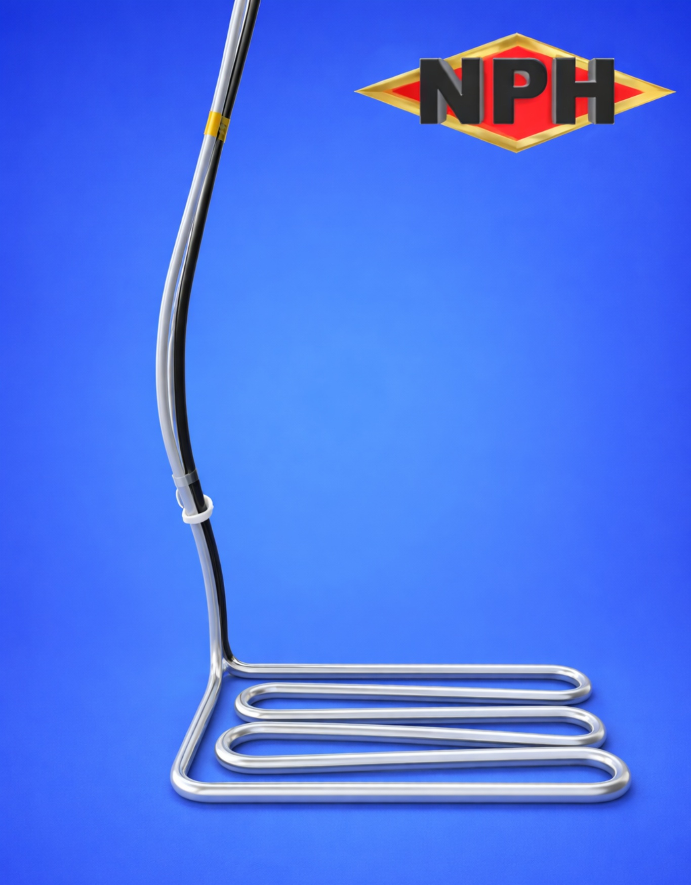 Low Profile Teflon Over-the-Side Heater with Flexible Riser and Horizontal Elements